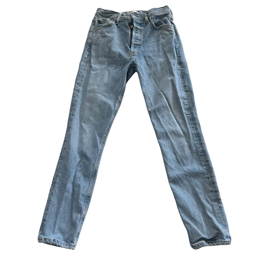 Agolde Jeans Size 25‎ Nico High Rise Slim Fit Button Fly Skinny Light Wash Blue